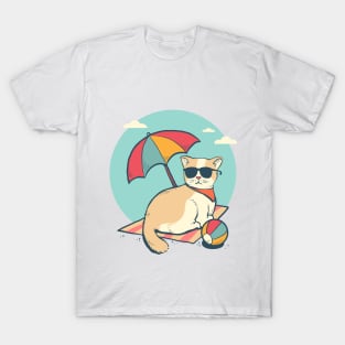 Cat in beach T-Shirt